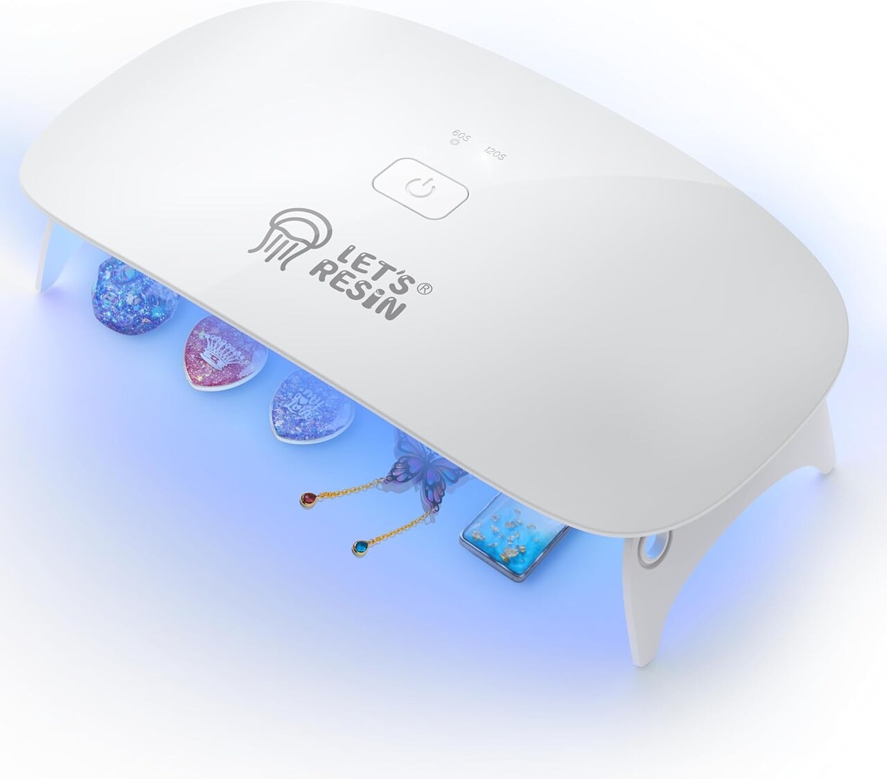 LET'S RESIN Upgraded UV Light for Resin, Large Size Portable UV Resin Light, Fast Curing&Portable UV Lamp, Resin Supplies for UV Resin, Jewelry Making, DIY Craft, Decor